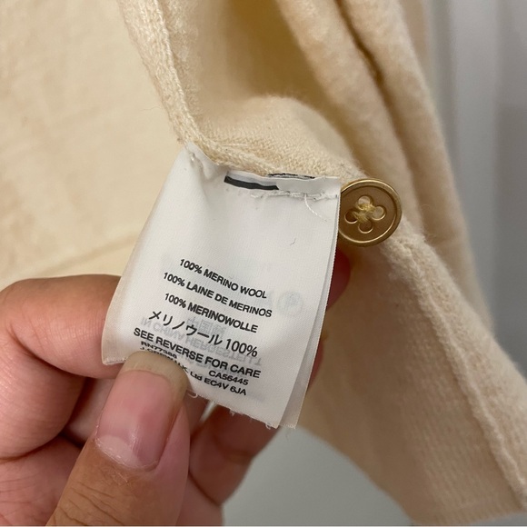 J.CREW Cream Wool Cardigan with Gold Buttons - Picture 3 of 6